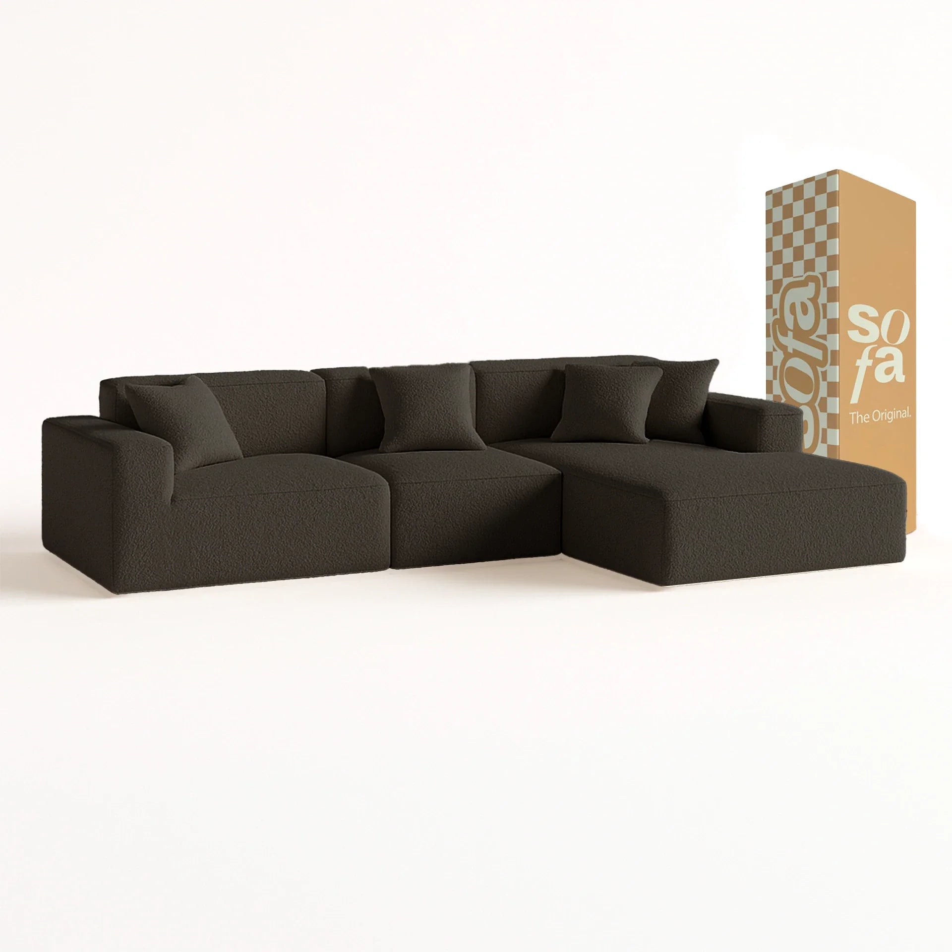 Sofá Modular Pelion 3 Lugares com 1 Chaise - Cinza