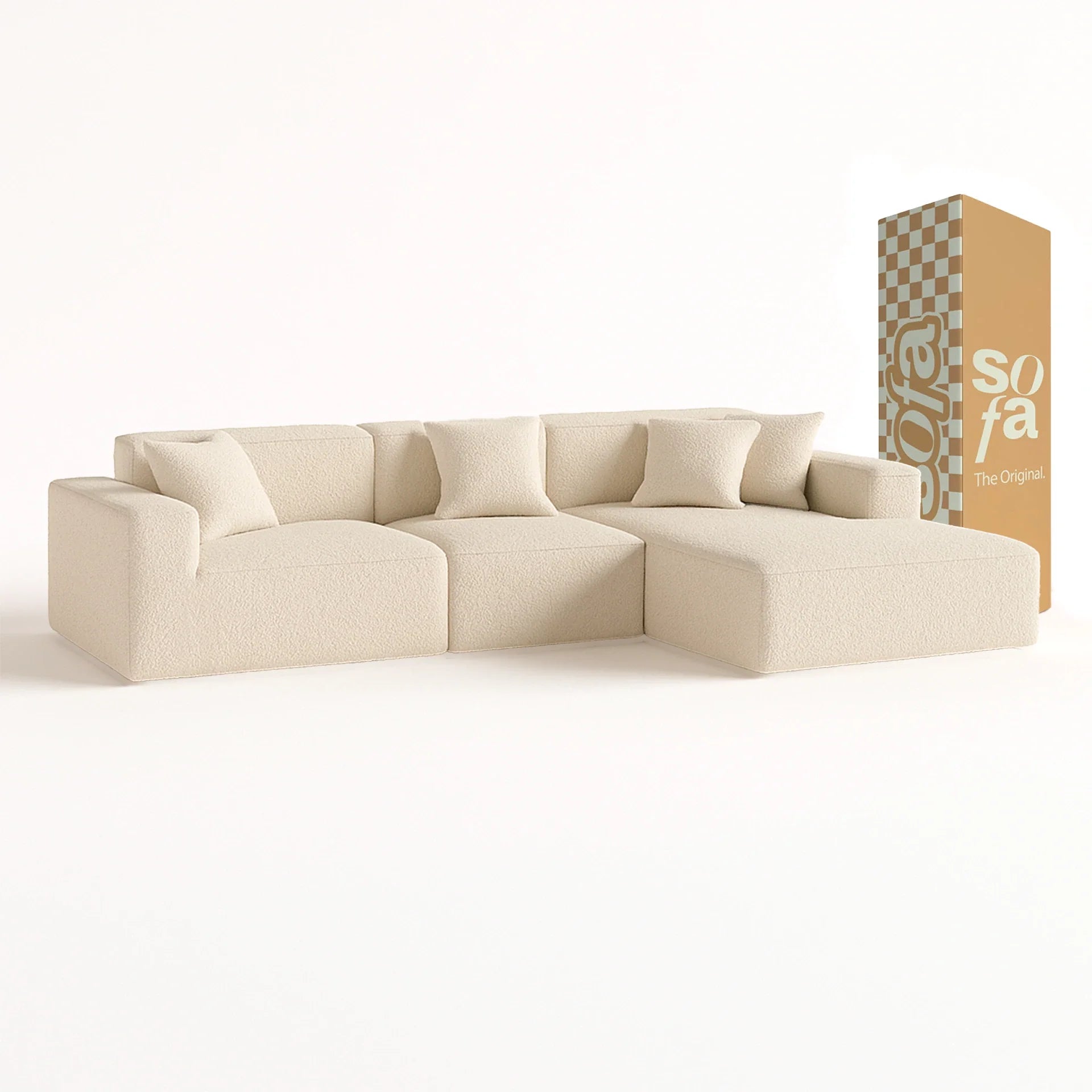 Sofá Modular Pelion 3 Lugares com 1 Chaise - Linho