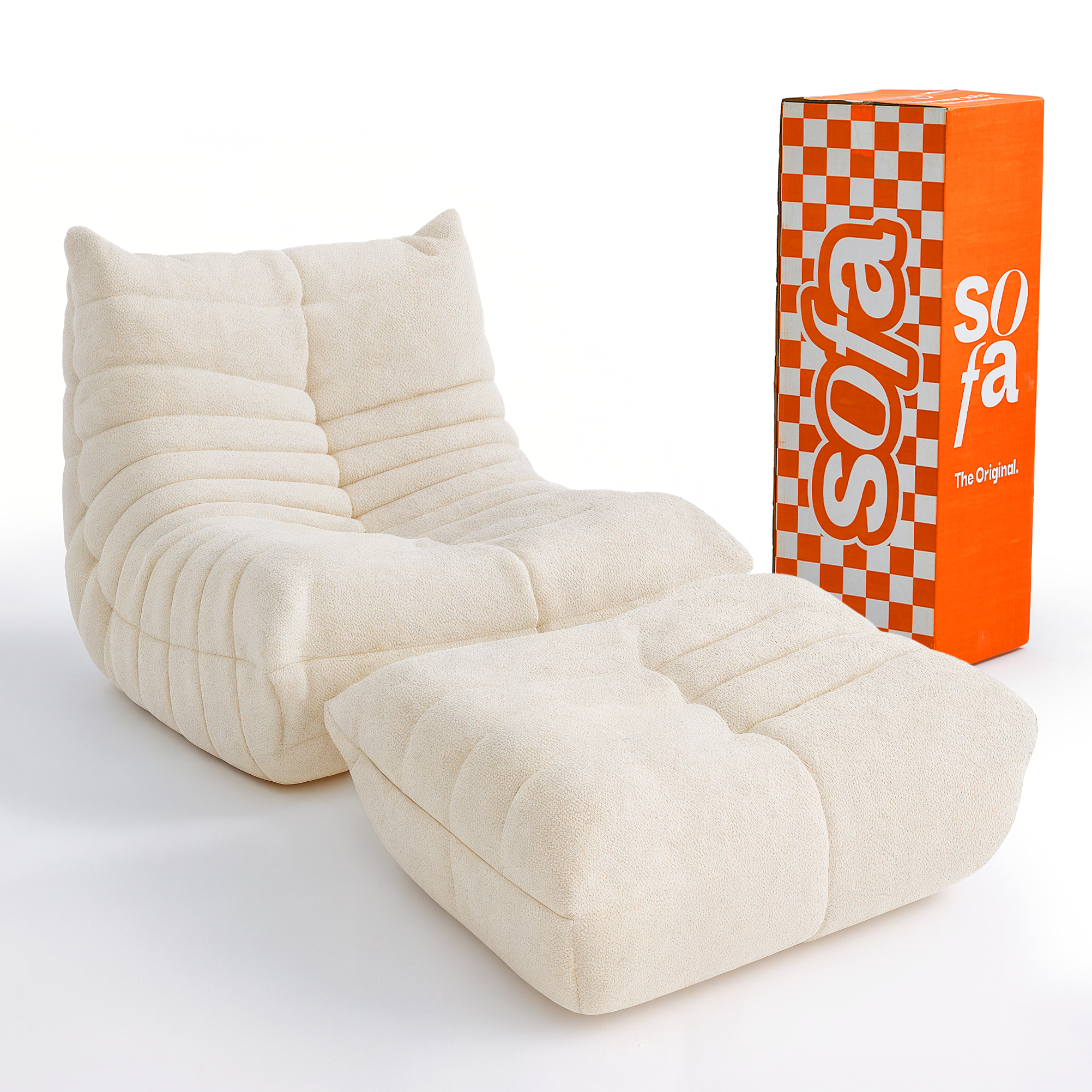 Kit Poltrona Design 1973 + Apoio para pés - Linho