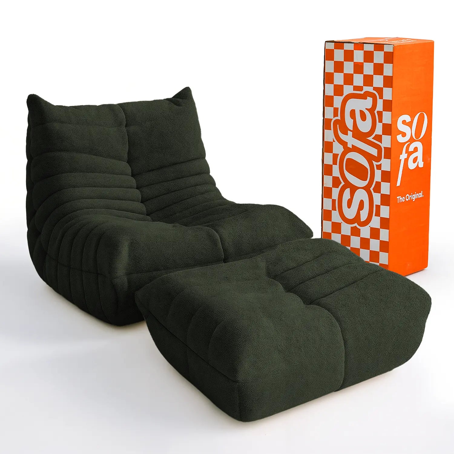 Kit Poltrona Design 1973 + Apoio para pés - Verde