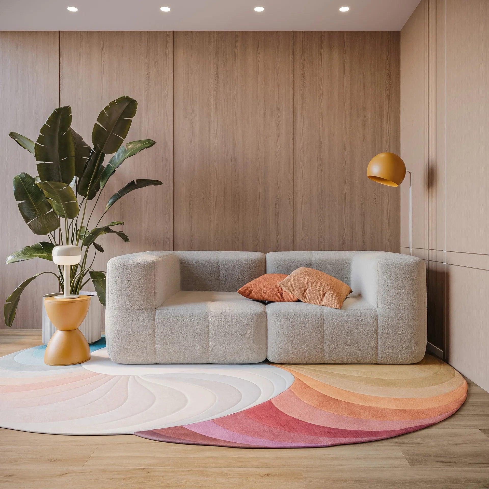 Sofá na Caixa modular 2 lugares em Boucle - Linho