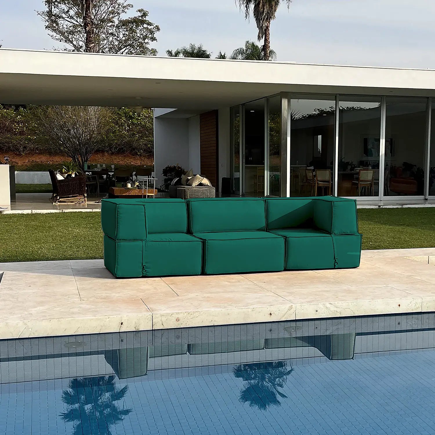 Lounge Zimma com 3 Módulos Verde